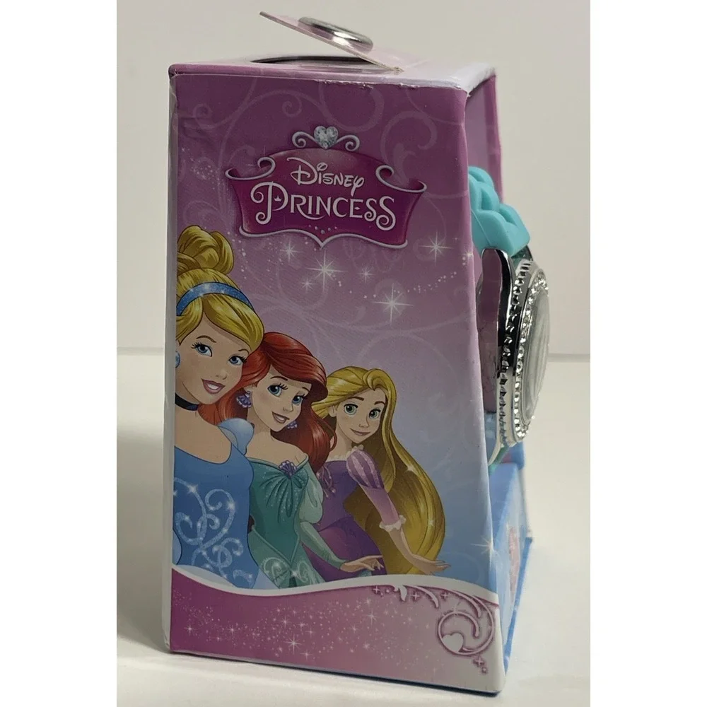 Vintage Disney Princess Watch Double Rhinestone Trimmed Face NIB‎ Teal Blue Band
